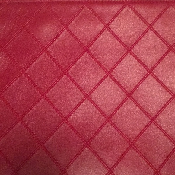 Authentic Chanel Red Leather Clutch - Picture 7 of 8